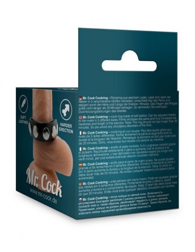 Pierścień erekcyjny Mr. Cock Rivet Leather Cockring Black - Pierścienie erekcyjne niewibrujące - 4