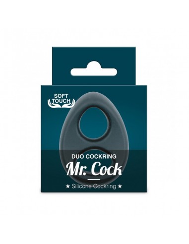 Pierścień erekcyjny Mr.Cock Duo Silicone Cockring Black - Pierścienie erekcyjne niewibrujące - 2