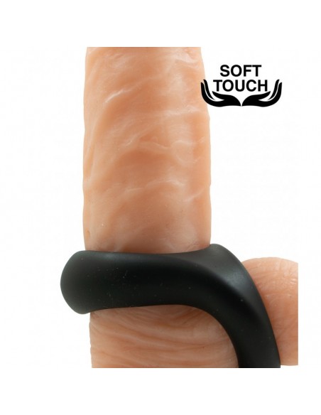Pierścień erekcyjny Mr.Cock Duo Silicone Cockring Black - Pierścienie erekcyjne niewibrujące - 4