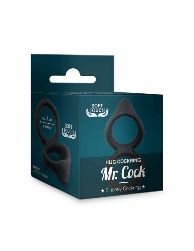 Pierścień erekcyjny Mr.Cock Hug Silicone Cockring Black - Pierścienie erekcyjne niewibrujące - 1