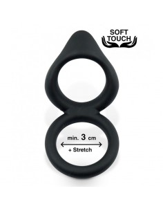 Pierścień erekcyjny Mr.Cock Hug Silicone Cockring Black - Pierścienie erekcyjne niewibrujące - 1 2