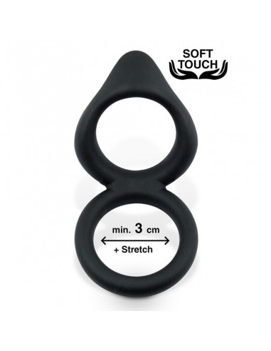 Pierścień erekcyjny Mr.Cock Hug Silicone Cockring Black - Pierścienie erekcyjne niewibrujące - 2
