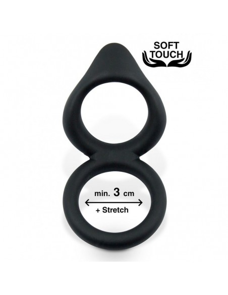 Pierścień erekcyjny Mr.Cock Hug Silicone Cockring Black - Pierścienie erekcyjne niewibrujące - 2