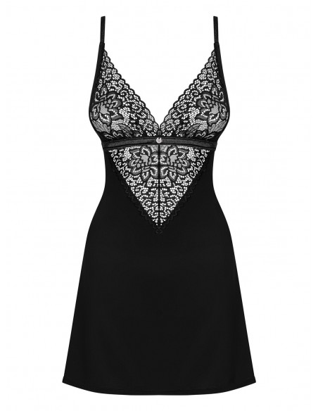 Bielizna Nocna Cecilla Koszulka I String Czarna  S/M - Koszule nocne - 5