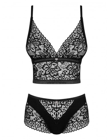 Komplet bielizny Cecilla Top I Szorty Czarny  S/M - Komplety bielizny erotycznej - 5