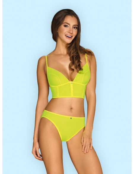 Komplet bielizny Neonia Top I Figi Żółty  S/M - Komplety bielizny erotycznej - 3