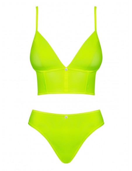 Komplet bielizny Neonia Top I Figi Żółty  S/M - Komplety bielizny erotycznej - 5