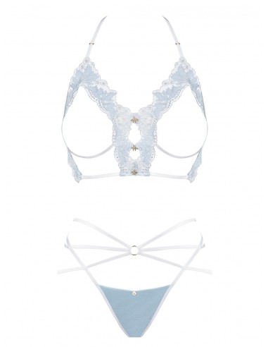 Komplet Bielizny Deilana 2-Częściowy Niebieski S/M - Komplety bielizny erotycznej - 5