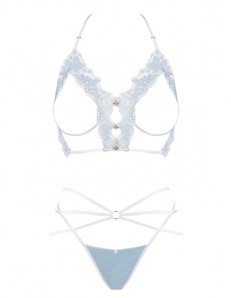Komplet Bielizny Deilana 2-Częściowy Niebieski S/M - Komplety bielizny erotycznej - 5