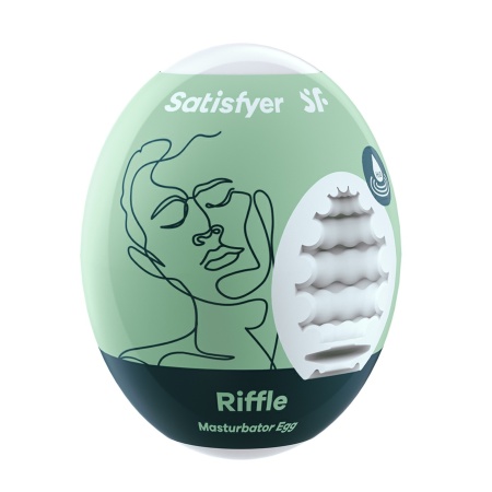 Masturbator Egg Single Riffle - hydroaktywne jajko do masturbacji z TPE, długość 6,9 cm - 1