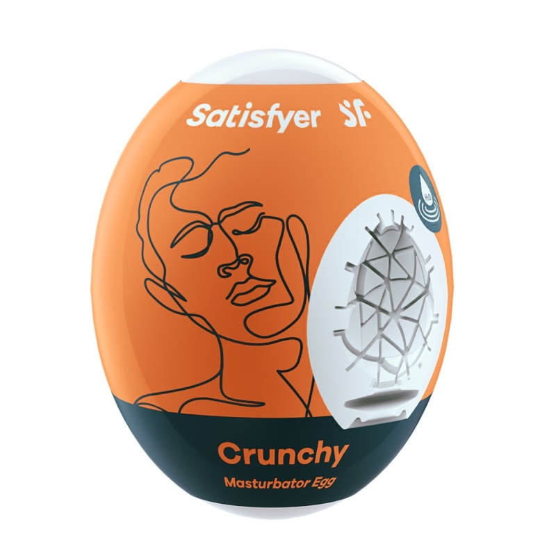 Masturbator Egg Single Crunchy - jednorazowe jajko masturbacyjne z hydroaktywnym TPE, długość 6,9 cm - 1