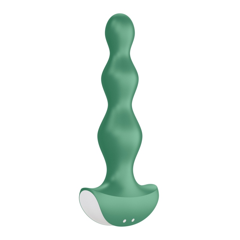 Wibrator analny Lolli Plug 2 Green - kulkowy profil o rosnącej średnicy, 2 silniki, długość 14 cm - 3