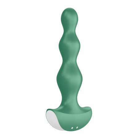 Wibrator analny Lolli Plug 2 Green - kulkowy profil o rosnącej średnicy, 2 silniki, długość 14 cm - 3