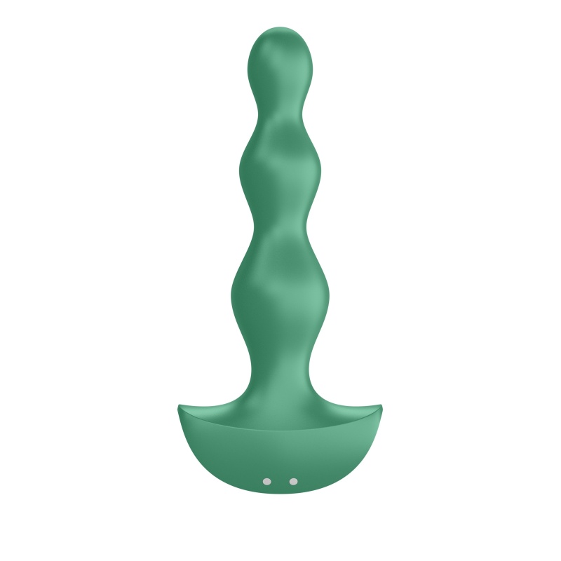 Wibrator analny Lolli Plug 2 Green - kulkowy profil o rosnącej średnicy, 2 silniki, długość 14 cm - 4