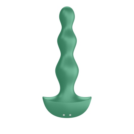 Wibrator analny Lolli Plug 2 Green - kulkowy profil o rosnącej średnicy, 2 silniki, długość 14 cm - 4