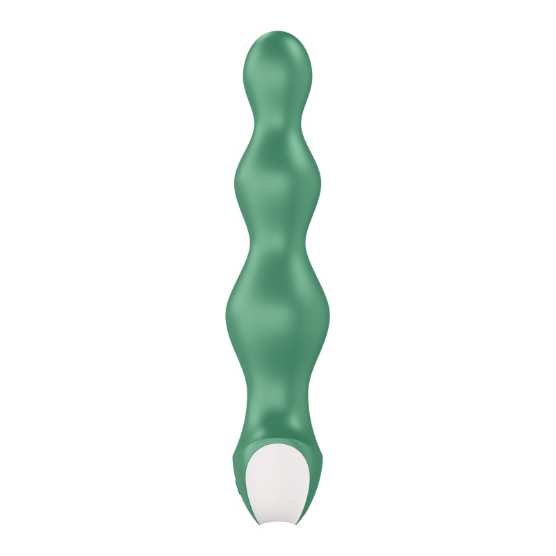 Wibrator analny Lolli Plug 2 Green - kulkowy profil o rosnącej średnicy, 2 silniki, długość 14 cm - 5