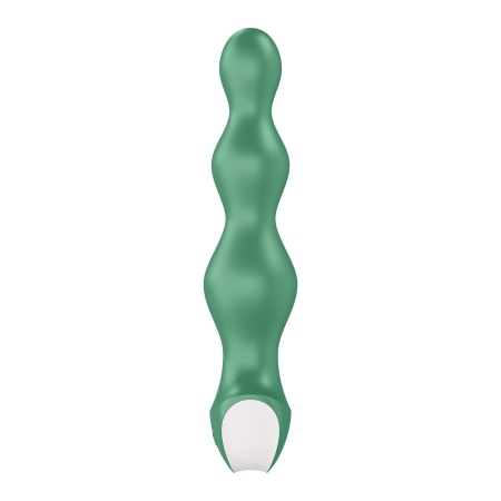 Wibrator analny Lolli Plug 2 Green - kulkowy profil o rosnącej średnicy, 2 silniki, długość 14 cm - 5