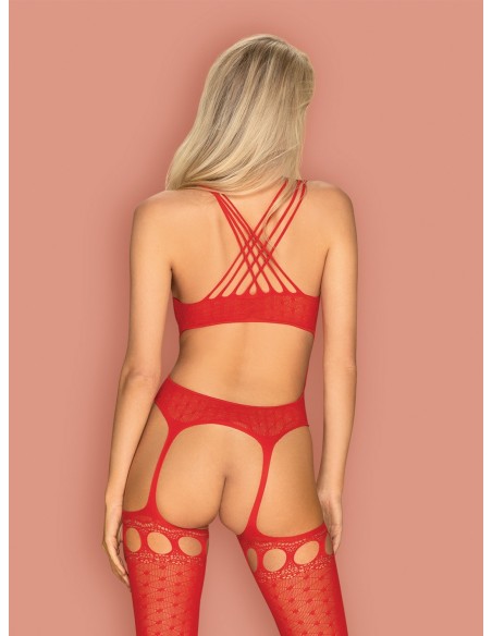 Bodystocking erotyczny G313 Czerwony - Bodystocking - 4