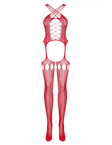 Bodystocking erotyczny G313 Czerwony - Bodystocking - 5