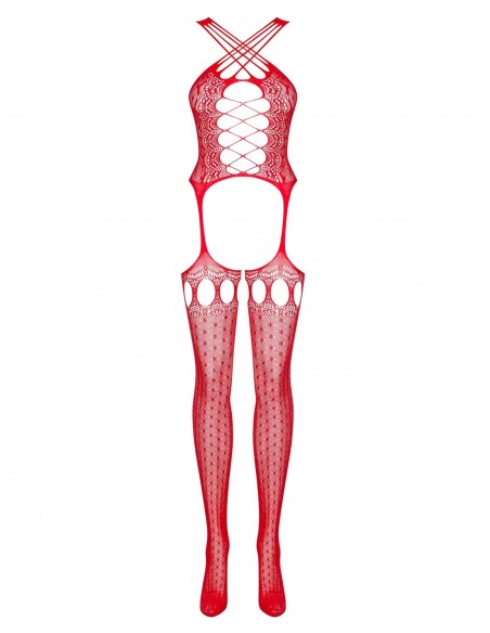 Bodystocking erotyczny G313 Czerwony - Bodystocking - 5