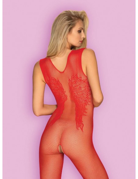 Bodystocking erotyczny N112 Czerwony - Bodystocking - 4