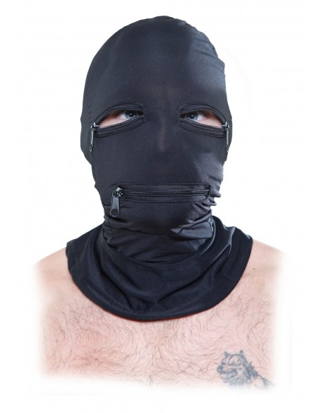 Maska na Oczy Black Zipper Face Wood - Maski i kaptury - 1