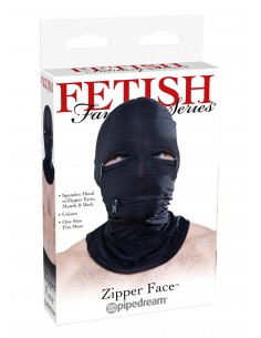 Maska na Oczy Black Zipper Face Wood - Maski i kaptury - 1 2