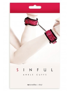 Kajdanki Sinful Ankle Cuffs Pink - Kajdanki erotyczne - 1 2