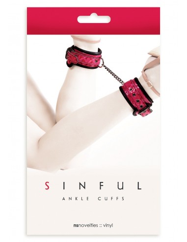 Kajdanki Sinful Ankle Cuffs Pink - Kajdanki erotyczne - 2