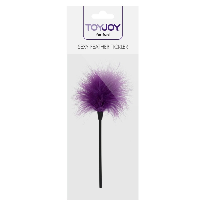 Łaskotka erotyczna SCALA Sexy Feather Tickler Purple z naturalnych piór indyczych, 22 cm - 4