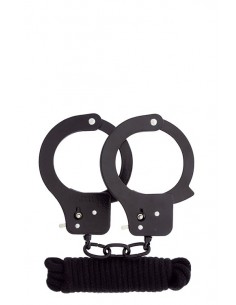 Kajdanki Bondx Metal Cuffs / Love Rope Set-Black - Kajdanki erotyczne - 1