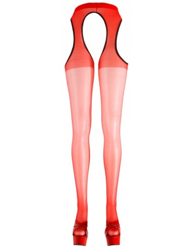Rajstopy z dużym wycięciem Sex Tights red S/M - Rajstopy - 3