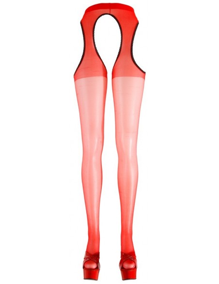 Rajstopy z dużym wycięciem Sex Tights red S/M - Rajstopy - 3