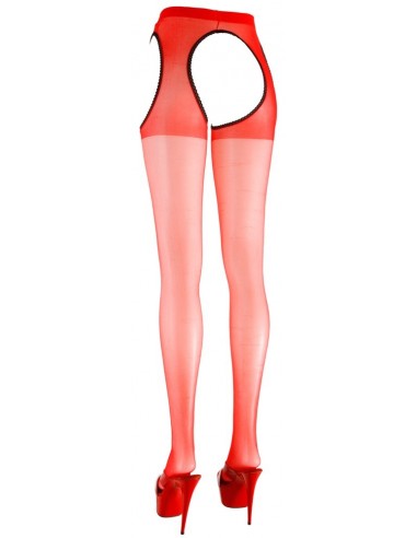 Rajstopy z dużym wycięciem Sex Tights red S/M - Rajstopy - 5