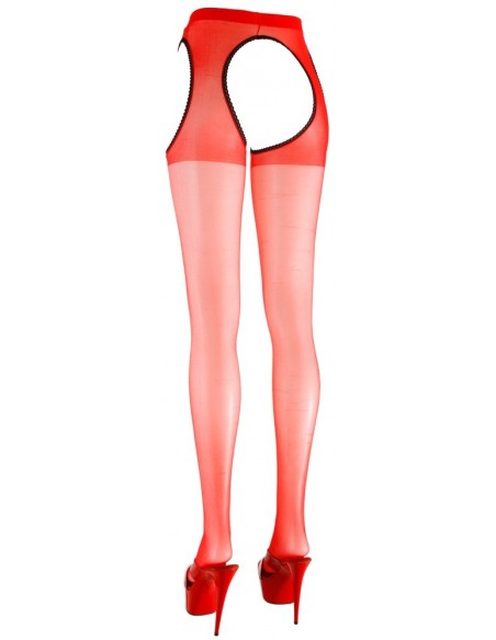 Rajstopy z dużym wycięciem Sex Tights red S/M - Rajstopy - 5
