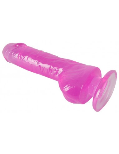 Różowe dildo z przyssawką Jerry Giant Dildo clear pink - Dilda żelowe - 5