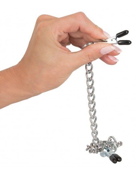Klamry na sutki Nipple Chain With Clamps - Klamry i klipsy na sutki - 4