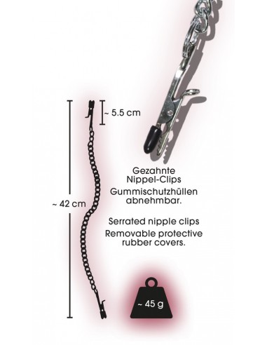 Klamry na sutki Nipple Chain With Clamps - Klamry i klipsy na sutki - 7