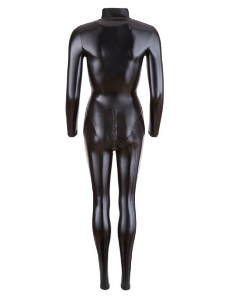 Czarny strój z zamkiem Jumpsuit with Long Sleeves S - Wetlook, Vinyl, Datex, Latex - 7