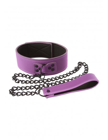 Wiązania-LUST BONDAGE COLLAR PURPLE - Uprzęże BDSM - 1
