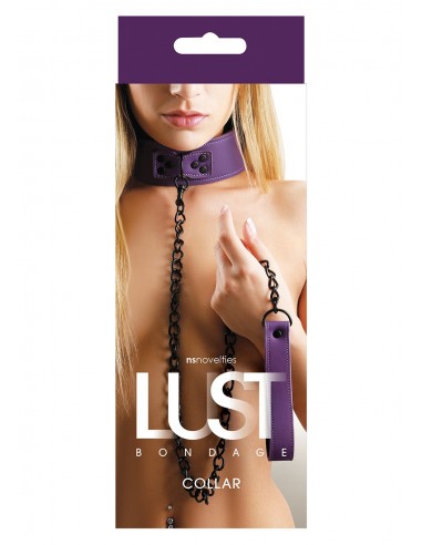 Wiązania-LUST BONDAGE COLLAR PURPLE - Uprzęże BDSM - 2