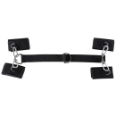 Zestaw kajdanek na nadgarstki i mankietów na kostki BK Handcuffs / Ankle Cuffs – wyściełane rzepy z 43 cm linką łączącą - 2