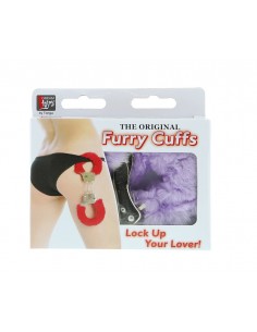 Kajdanki Metal Handcuff With Plush Lavender - Kajdanki erotyczne - 1 2