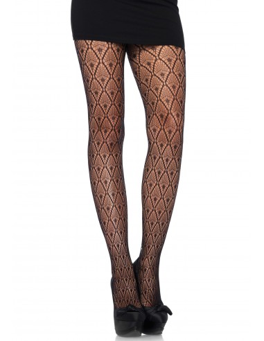 Rajstopy ze wzorem Decorated lace pantyhose - Rajstopy - 1