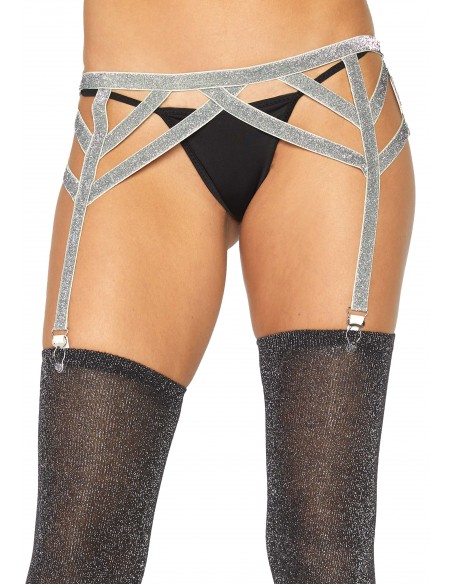 Pas do pończoch Lurex elastic garter belt - Pasy do pończoch i podwiązki - 1