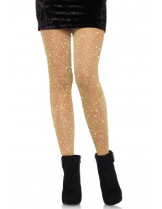 Błyszczące złote rajstopy Lurex pantyhose - Rajstopy - 1