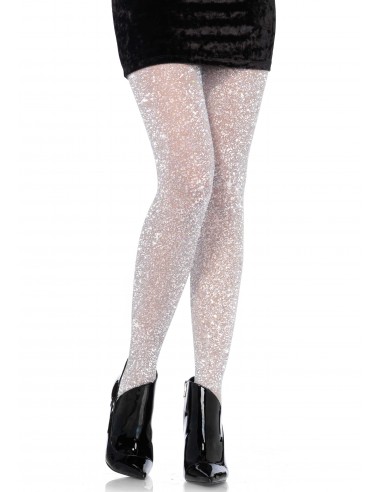 Błyszczące srebrne rajstopy Lurex pantyhose - Rajstopy - 1