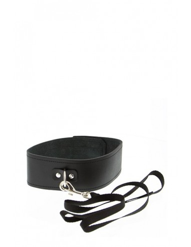 Wiązania-GP COLLAR AND LEASH BLACK - Uprzęże BDSM - 1