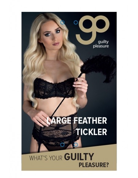 Pejcz-GP LARGE FEATHER TICKLER BLACK - Baty, pejcze i packi - 1
