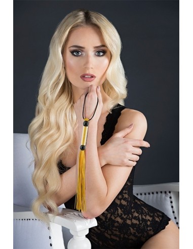 Pejcz-GP SILICONE FLOGGER WHIP YELLOW - Baty, pejcze i packi - 3